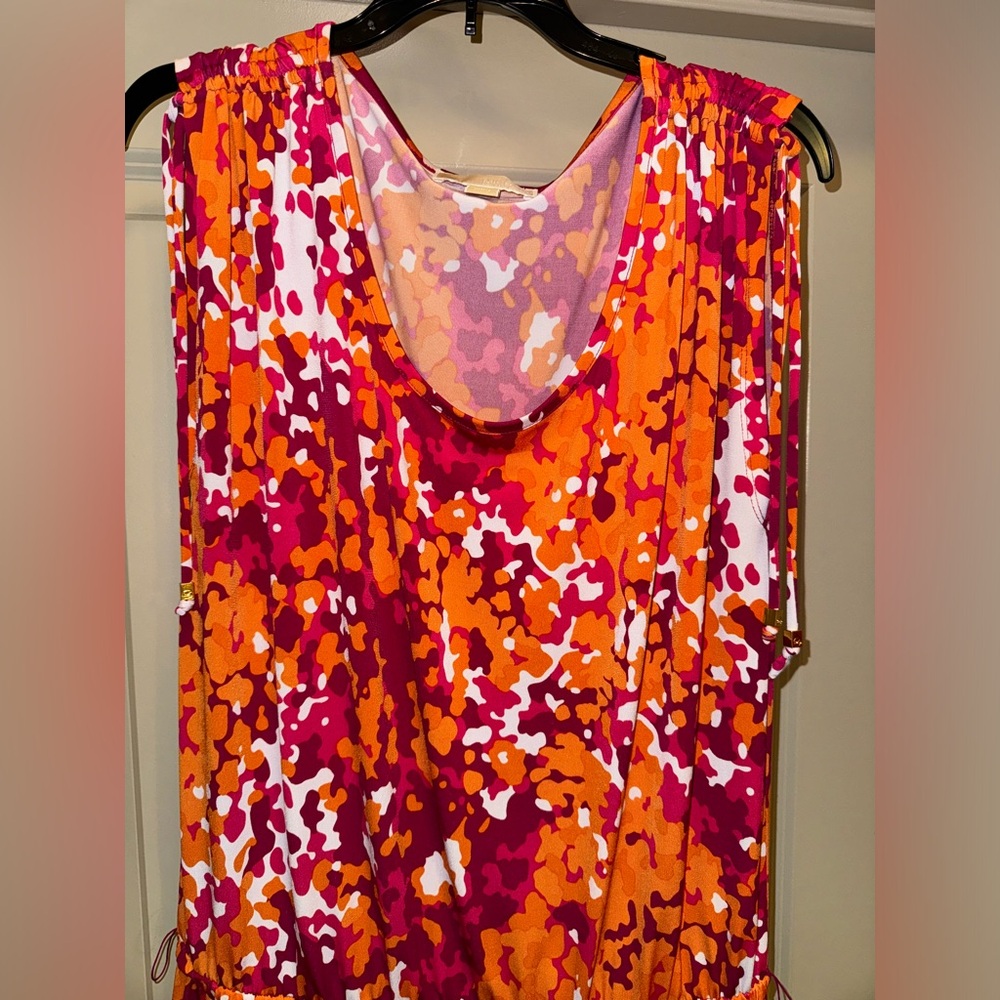 MICHAEL KORS Women’s Midi Orange Dress size Large - Picture 4 of 16